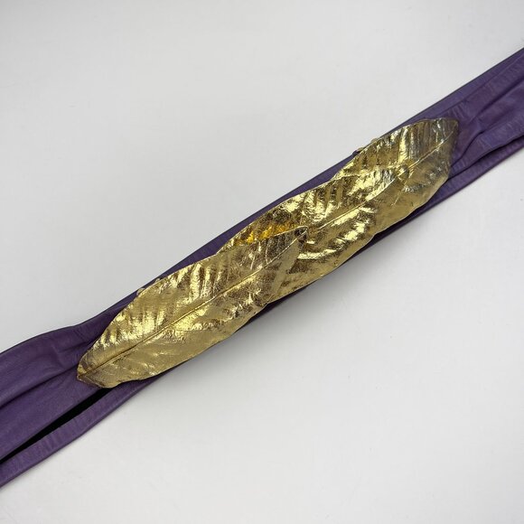 1982 Vintage Belt, © Mini Di N, Purple Leather & Gold Leaf, Gay Boyer New York main image 8